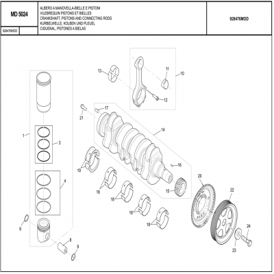 MANITOU MHT-X 790曼尼通礦用叉車 約翰迪爾4045HMC85發(fā)動機曲軸、活塞和連桿